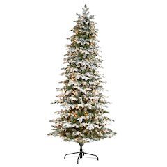 8ft. Flocked North Carolina Fir Artificial Christmas Tree with 650 Warm Lights