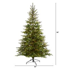7ft. North Carolina Spruce Artificial Christmas Tree with 450 Clear Lights and 931 Bendable Branches