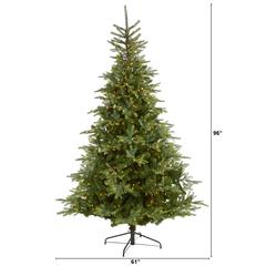 8ft. North Carolina Spruce Artificial Christmas Tree with 650 Clear Lights and 1303 Bendable Branches
