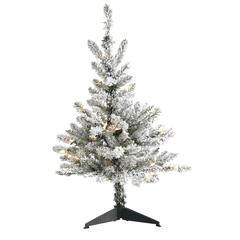 Flocked West Virginia Spruce Artificial Christmas Tree with 50 Clear Lights