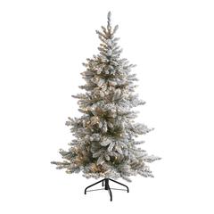 7ft. Flocked West Virginia Spruce Artificial Christmas Tree with 400 Clear Lights and 1468 Bendable Branches