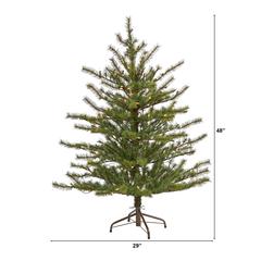 4ft. Vancouver Mountain Pine Artificial Christmas Tree with 100 Clear Lights and 374 Bendable Branches