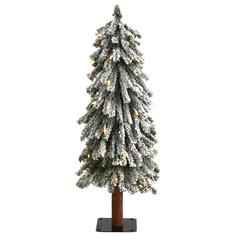 3ft. Flocked Grand Alpine Artificial Christmas Tree with 50 Clear Lights