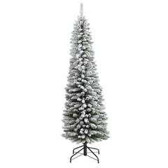 6ft. Flocked Pencil Artificial Christmas Tree with 438 Bendable Branches