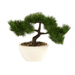 10in. Cedar Bonsai Artificial Tree in Decorative Planter