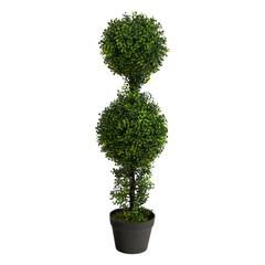 34in. Boxwood Double Ball Topiary Artificial Tree (Indoor/Outdoor)