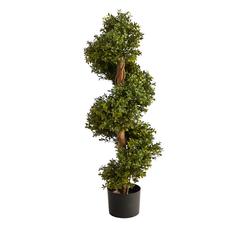 33in. Boxwood Topiary Spiral Artificial Tree (Indoor/Outdoor)