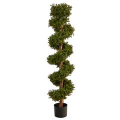 5ft. Boxwood Spiral Topiary Artificial Tree (Indoor/Outdoor)