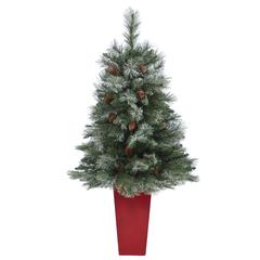 Snowed French Alps Mountain Pine Artificial Christmas Tree