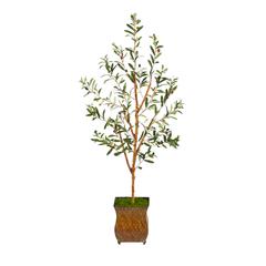 50in. Olive Artificial Tree in Metal Planter