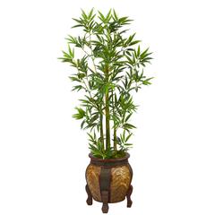 4.5ft. Bamboo Palm Artificial Tree in Decorative Planter