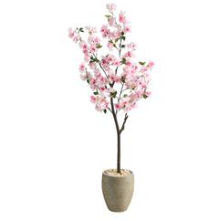 5.5ft. Cherry Blossom Artificial Tree in Sand Colored Planter