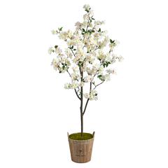 6ft. Cherry Blossom Artificial Tree in Farmhouse Planter