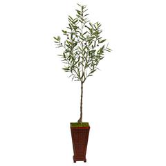 69in. Olive Artificial Tree in Decorative Planter