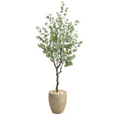 5ft. Eucalyptus Artificial Tree in Sandstone Planter