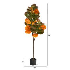4.5ft. Autumn Fiddle Leaf Artificial Fall Tree