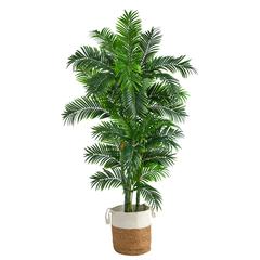 Curvy Parlor Artificial Palm Tree in Handmade Natural Jute and Cotton Planter