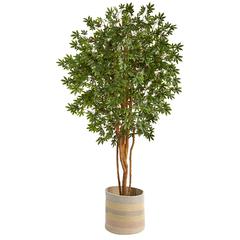 Japanese Maple Artificial Tree in Handmade Natural Cotton Woven Planter