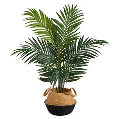4ft. Kentia Palm Artificial Tree in Boho Chic Handmade Cotton