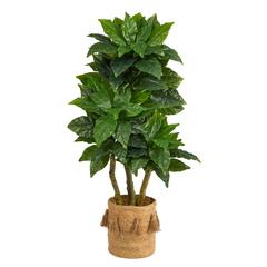 5ft. Bird Nest Artificial Tree in Handmade Natural Jute Planter with Tassels