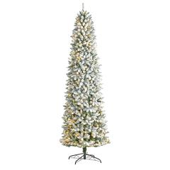 Flocked Montreal Fir Artificial Christmas Tree with 600 Warm White LED Lights