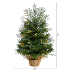 2ft. Artificial Christmas Tree in Burlap Base with 35 Warm White LED Lights