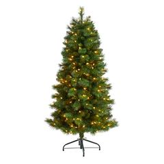Slim West Virginia Mountain Pine Artificial Christmas Tree with 200 Clear Lights