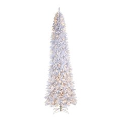 11ft. Slim White Artificial Christmas Tree with 950 Warm White LED Lights