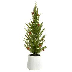 Cedar Pine Natural Look Artificial Tree with Mini Pine Cones