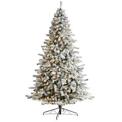 Flocked Rock Springs Spruce Christmas Tree with 650 LED Lights