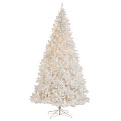 White Artificial Christmas Tree with 2720 Bendable Branches and 1000 LED Lights