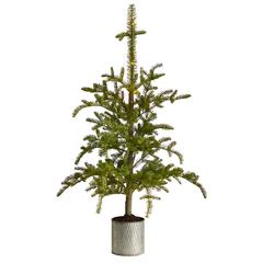 4.5ft. Pre-Lit Christmas Pine Artificial Tree in Decorative Planter