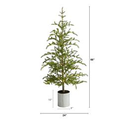 5.5ft. Pre-Lit Pine Artificial Christmas Tree in Decorative Planter with 150 Lights