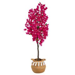 5ft. Artificial Bougainvillea Tree with Handmade Jute