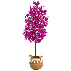 5ft. Artificial Bougainvillea Tree with Handmade Jute
