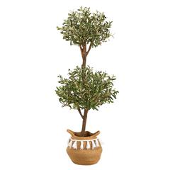 4.5ft. Artificial Olive Double Topiary & 5ft. Artificial Bougainvillea Tree