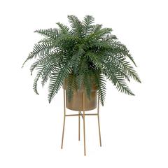 34in. Artificial River Fern Plant in Metal Planter with Stand DIY KIT