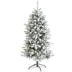 5ft. Flocked Livingston Fir Artificial Christmas Tree with Pine Cones
