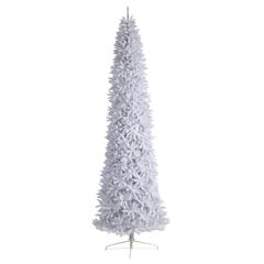 12ft. Slim White Artificial Christmas Tree with 3235 Bendable Branches