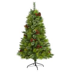 5ft. Montana Mixed Pine Artificial Christmas Tree with Pine Cones, Berries