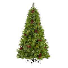 6ft. Montana Mixed Pine Artificial Christmas Tree with Pine Cones, Berries