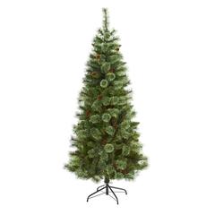 6ft. White Mountain Pine Artificial Christmas Tree with 477 Bendable Branches