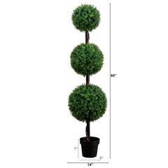 5ft. Artificial Triple Ball Boxwood Topiary Tree (Indoor/Outdoor)