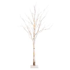 5ft. Pre-Lit Artificial Birch Tree with 76 Warm White LED Lights