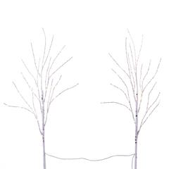 Artificial White Birch Branches with Warm White 100 Micro LED Lights (Set of 2)