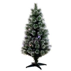 Snowy Pre-Lit Fiber Optic Artificial Christmas Tree with 40 Colorful LED Lights