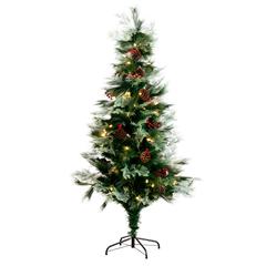 Pre-Lit Fiber Optic Artificial Pinecone and Berries Christmas Tree