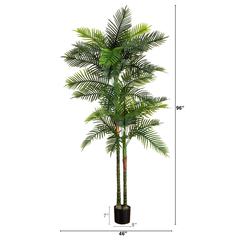 8ft. UV Resistant Artificial Double Robellini Palm Tree (Indoor/Outdoor)
