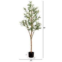 5ft. Artificial Olive Tree with Natural Trunk