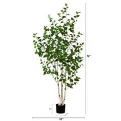 6ft. Artificial Birch Tree with Real Touch Leaves